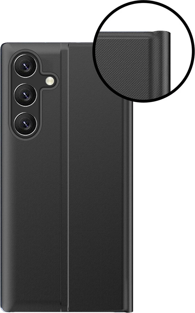 Mbështjellës Hurtel New Sleep Case për Samsung Galaxy A24 4G, me kapak dhe qëndrim, e zezë