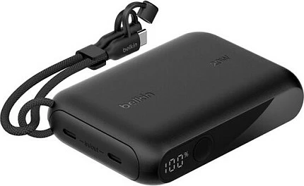 Powerbank Belkin BoostCharge BPB027hqBK, 10000 mAh, 20W, USB-C me display, e zezë
