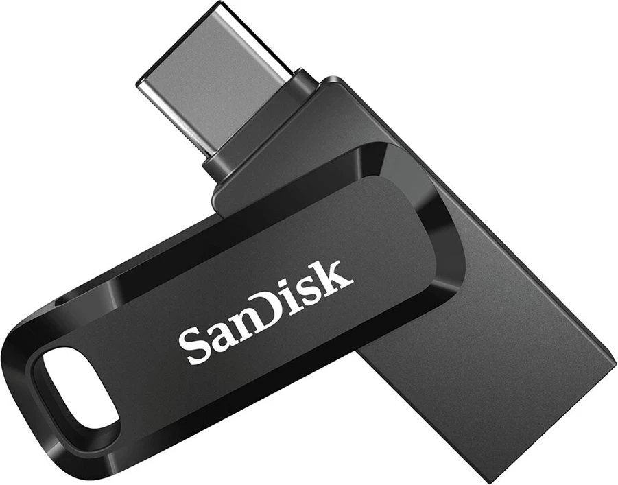 USB SanDisk Ultra Dual, 128 GB, e zezë, argjend