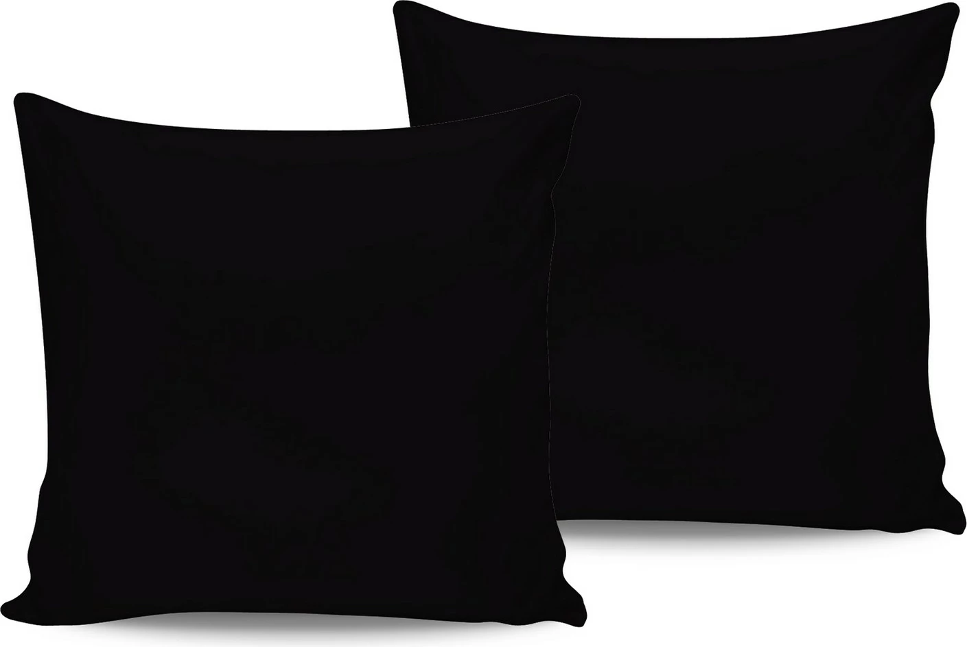 Set këllëfësh jastëku saten, 2 copë, ngjyrë e zezë, L'essentiel
