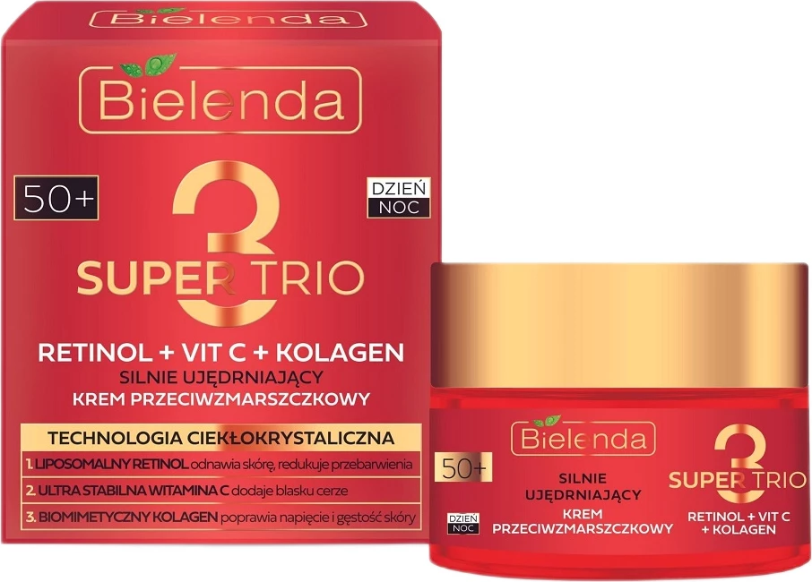 Krem për fytyrë anti-rrudhë për femra Bielenda Super Trio Firming Anti-Wrinkle 50+, 50ml