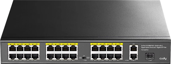 Switch 24-portësh PoE+ Other FS1026PS1, 2 porta Gigabit, 1 SFP, 300W