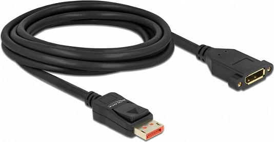 Kabllo zgjatëse DisplayPort DeLOCK 3 m, 8K 60Hz, DP Male në DP Female, e zezë