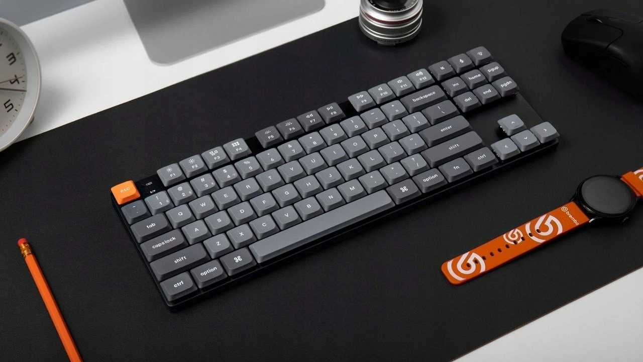 Tastierë mekanike Keychron K1 Max K1M-H1, QMK/VIA, Gateron Red, TKL 80%, RGB, USB/Bluetooth/2.4GHz, US layout, e zezë