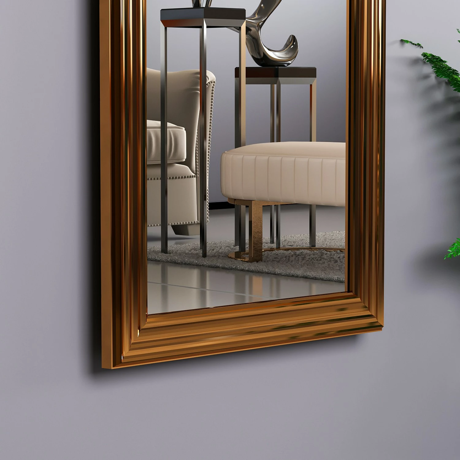 Pasqyrë me kornizë bronzi Hanah Home, Smooth