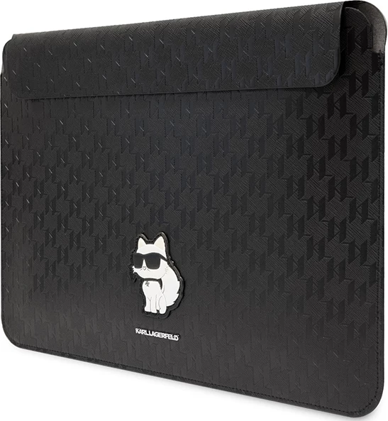 Mbështjellës laptopi Karl Lagerfeld Saffiano Monogram Choupette, 16", i zi