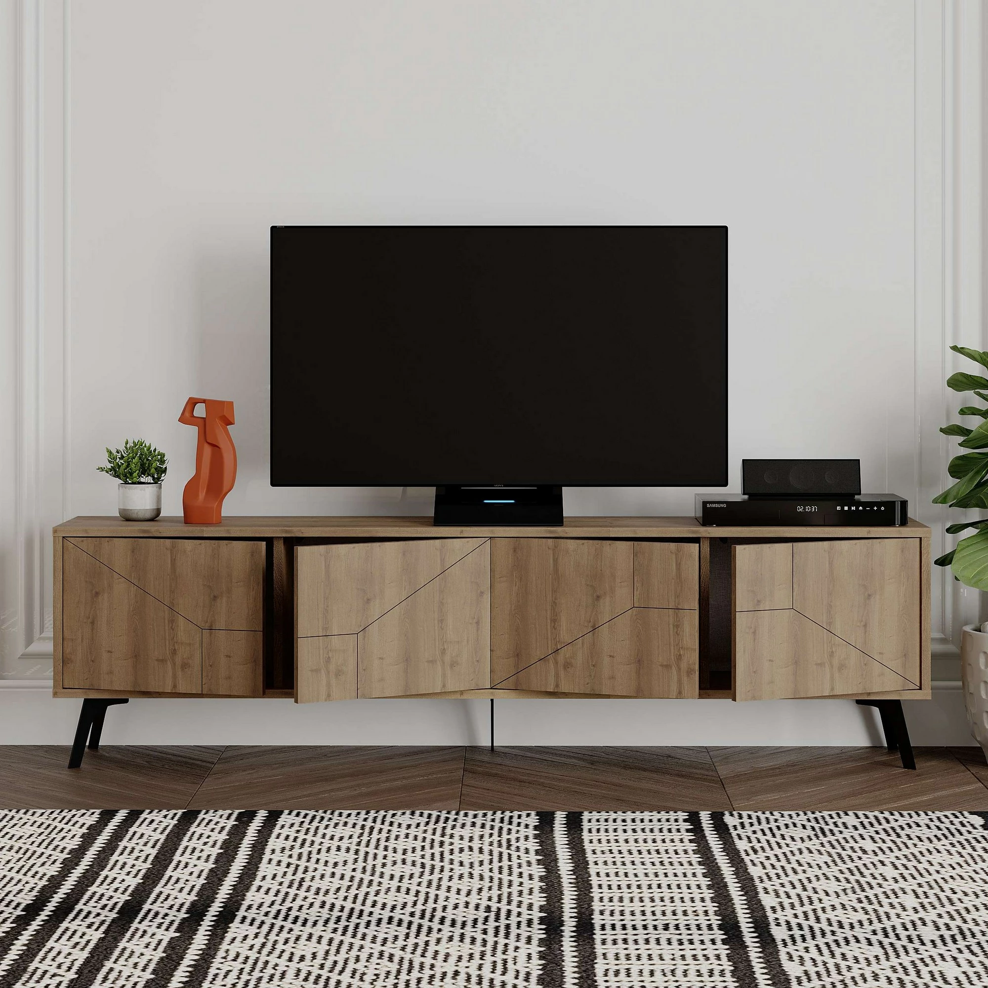 Komodë TV Skye Decor, ngjyrë Hitit, Dune