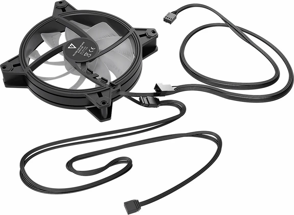 Ventilator për kasë Modecom Volcano Apex 140 ARGB Standard 140mm PWM 4-pin, zi/bardhë, paketë 1 copë