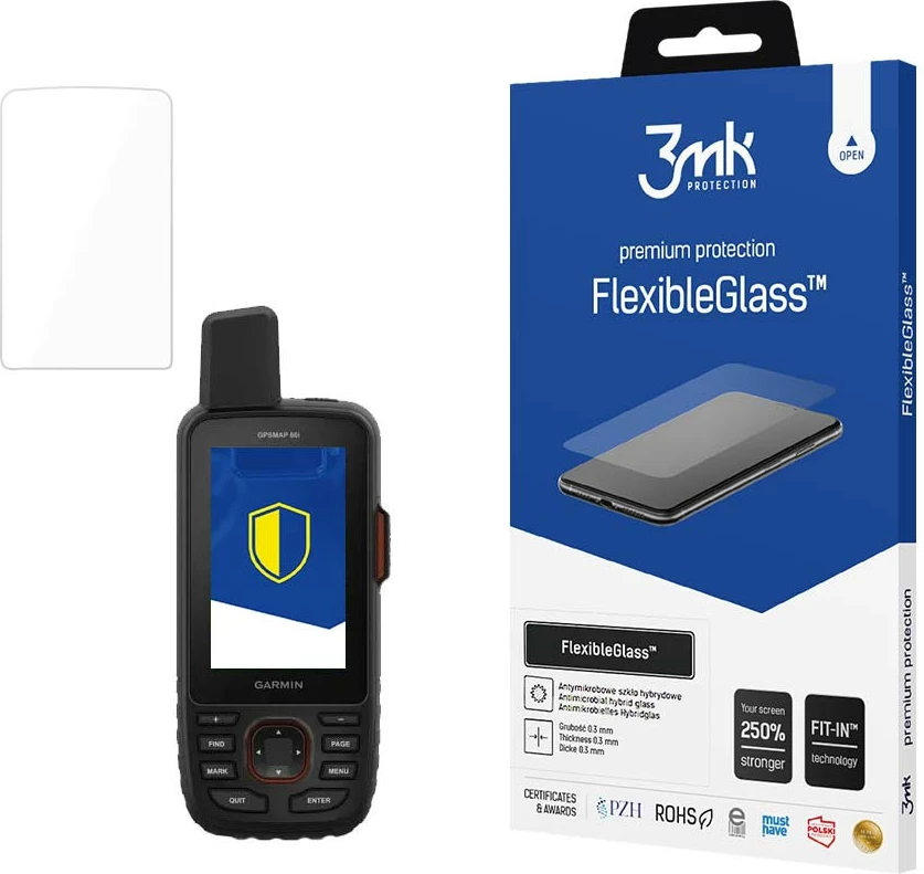 Xham mbrojtës hibrid për Garmin GPSMAP 66i, 3mk FlexibleGlass™, Transparent