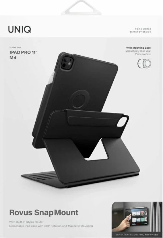Kutí iPad Pro 11 UNIQ Rovus Snapmount, e zezë