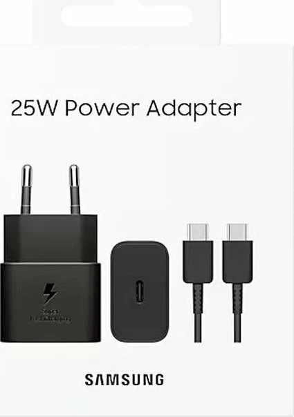 Karikues rrjeti Samsung EP-T2510XB 25W 1x USB-C PD 3.0 PPS me kabllo USB-C 1 m, i zi
