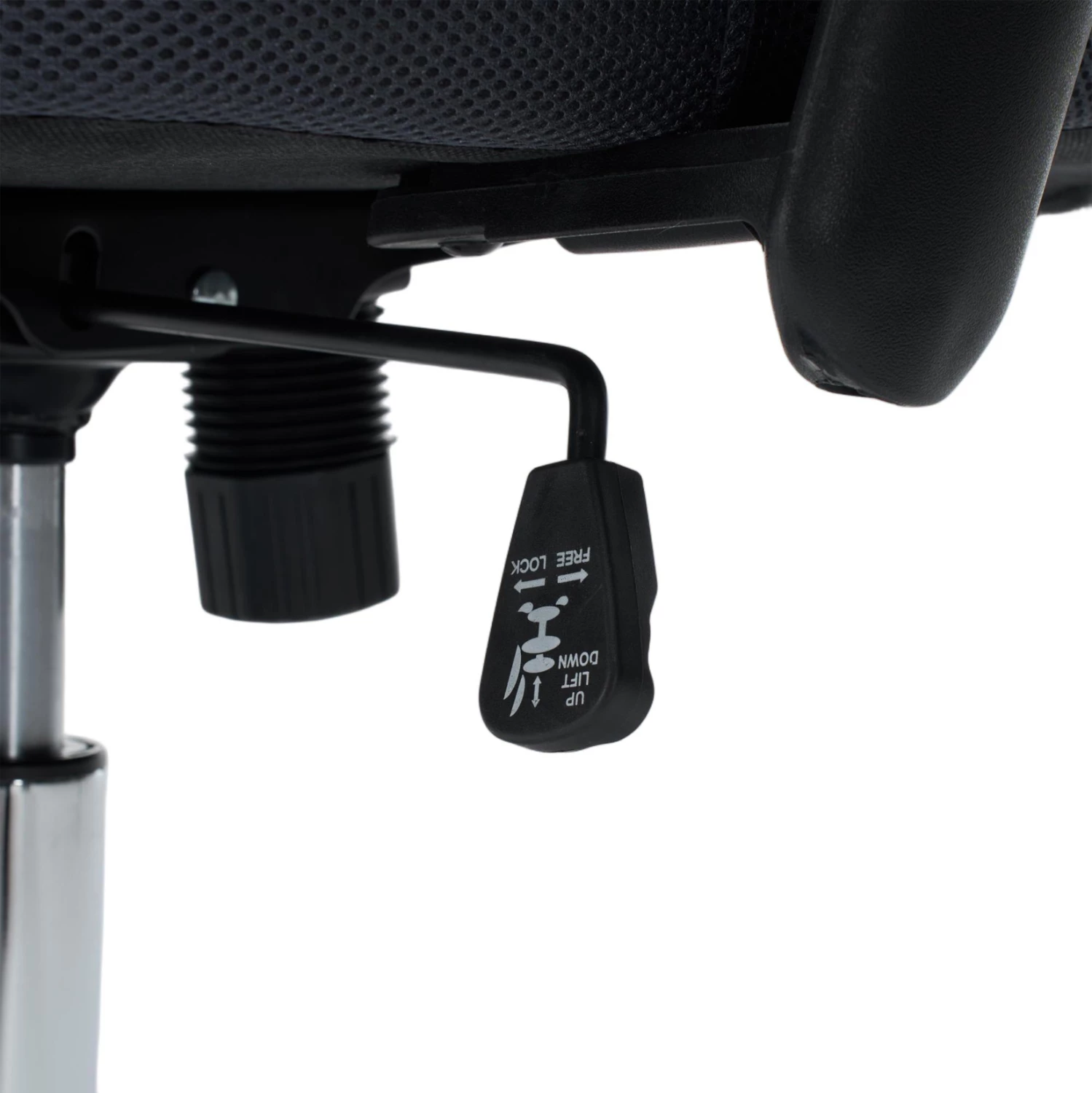 Karrige zyre BRIEF, material rrjete gri, bazë e kromuar, FH1206.02, 63x64x122cm