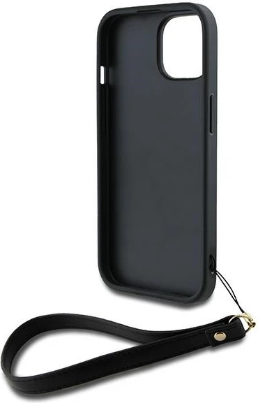 Mbështjellës DKNY Wrist Strap Stock Logo për iPhone 14/15/13, e zezë