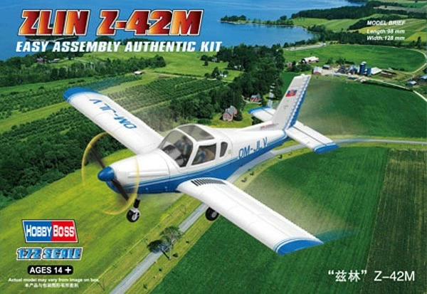 Model plastik aeroplani Hobby Boss ZLIN Z-42M 1:72, bardhë/kaltër