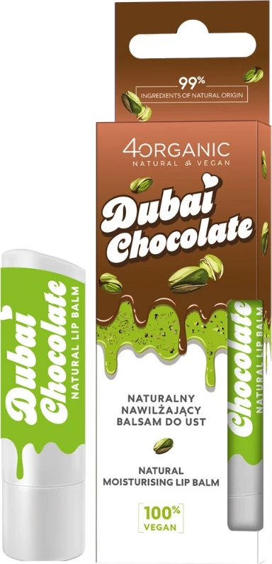 Balsam për buzë 4organic Dubai Chocolate për femra, 5g