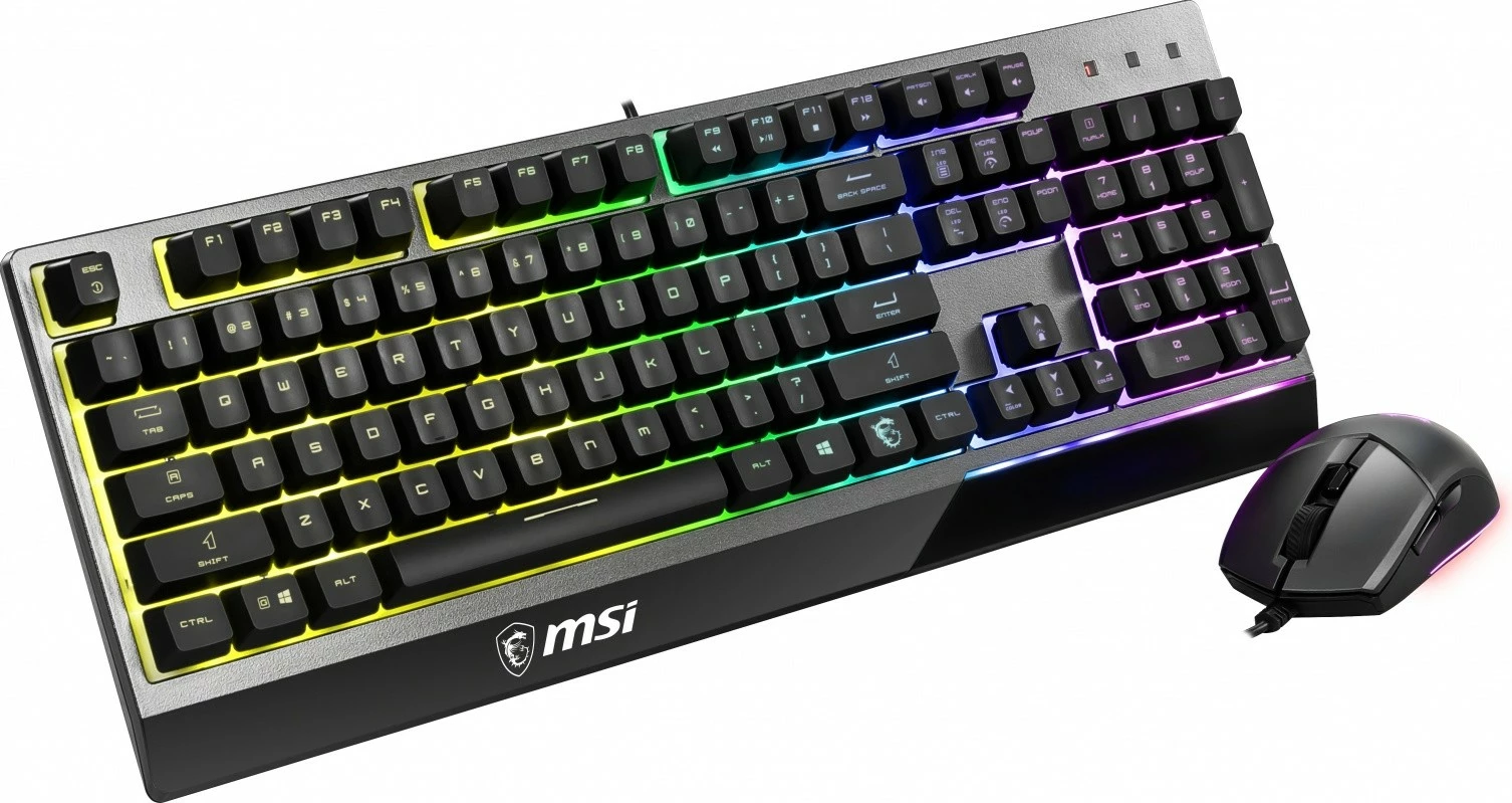 Kasë tastierë MSI Vigor GK30 me maus Clutch GM11, RGB, me kabllo, e zezë, set