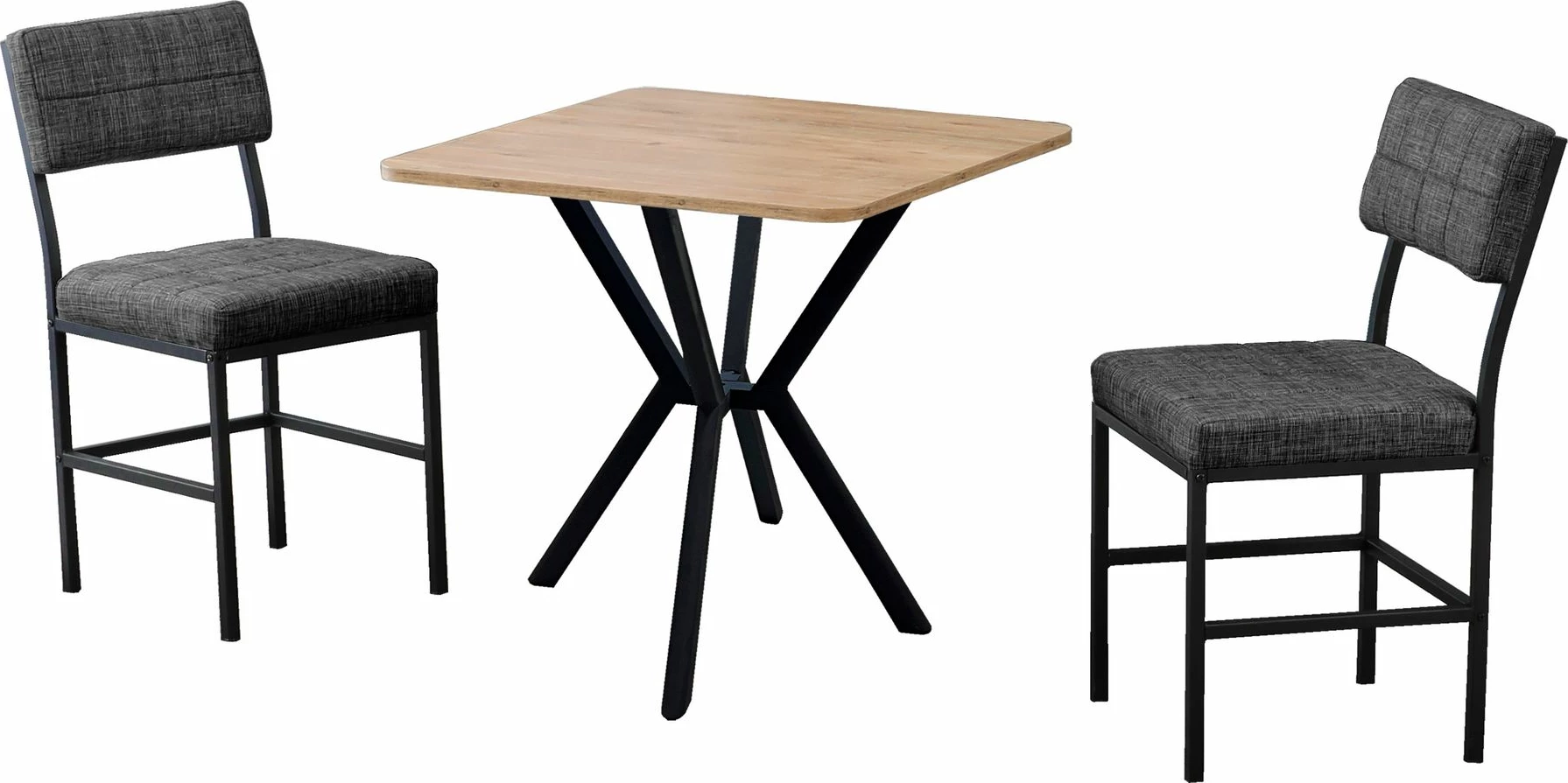 Set tavoline me karrige, zgjatshme, 3 pjesë, Skye Decor, anthracite dhe walnut
