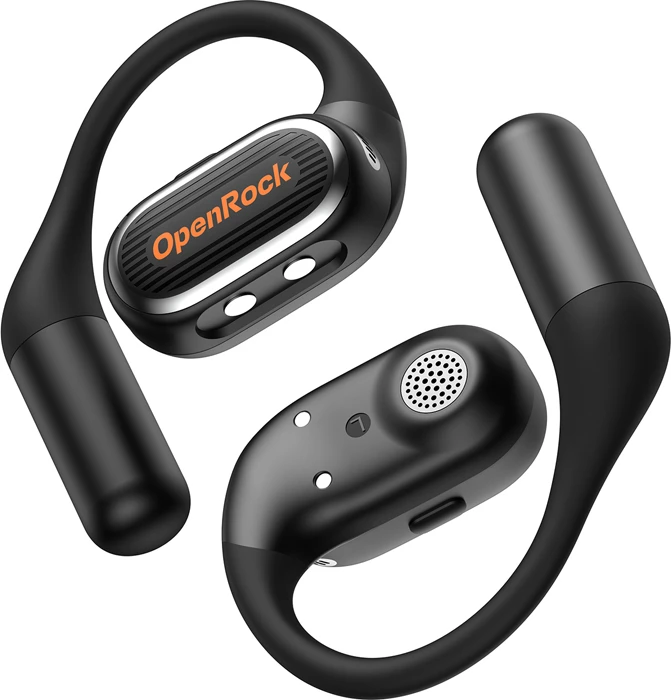 Kufje wireless open-ear OneOdio OpenRock Link 20, me mikrofon magnetik të ndashëm, 5 mikrofona AI, me kasë karikimi, të zeza
