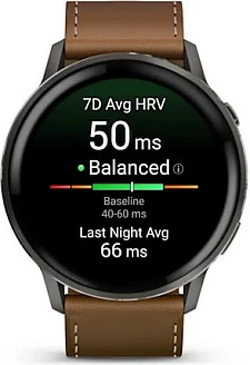 Smartwatch Garmin Venu 4 45mm, AMOLED 1.4", rrip lëkure, slate/kafe