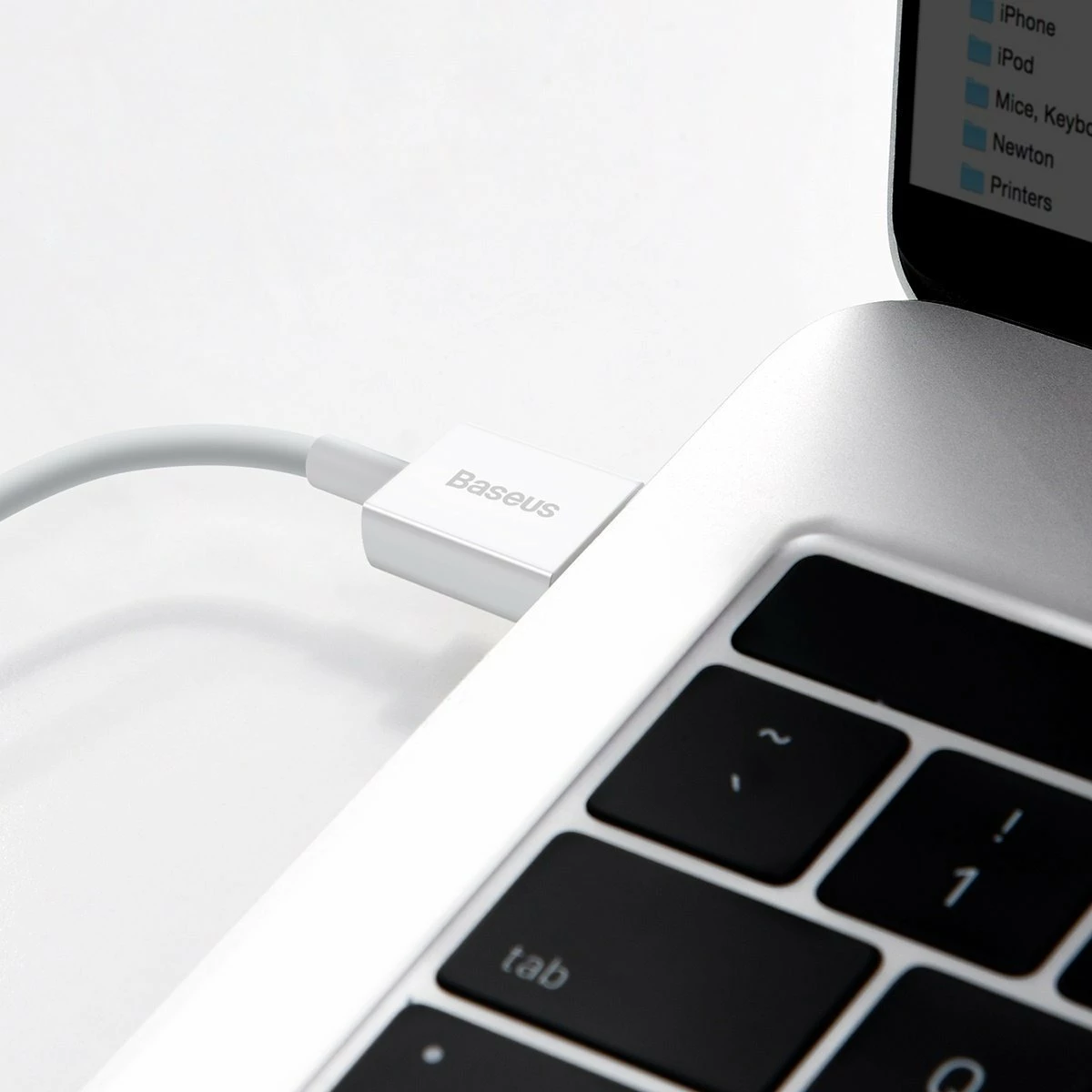 Kabllo Baseus Superior Series CALYS-02, USB në Lightning, 0.25m, e bardhë