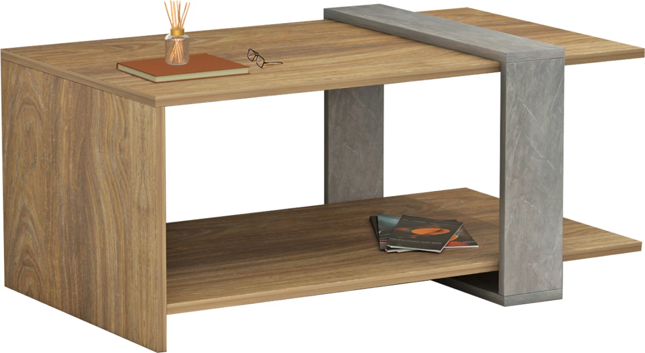 Tavolinë kafeje WILMA, teksturë guri gri, FH8950.13, 80Χ50Χ35H cm