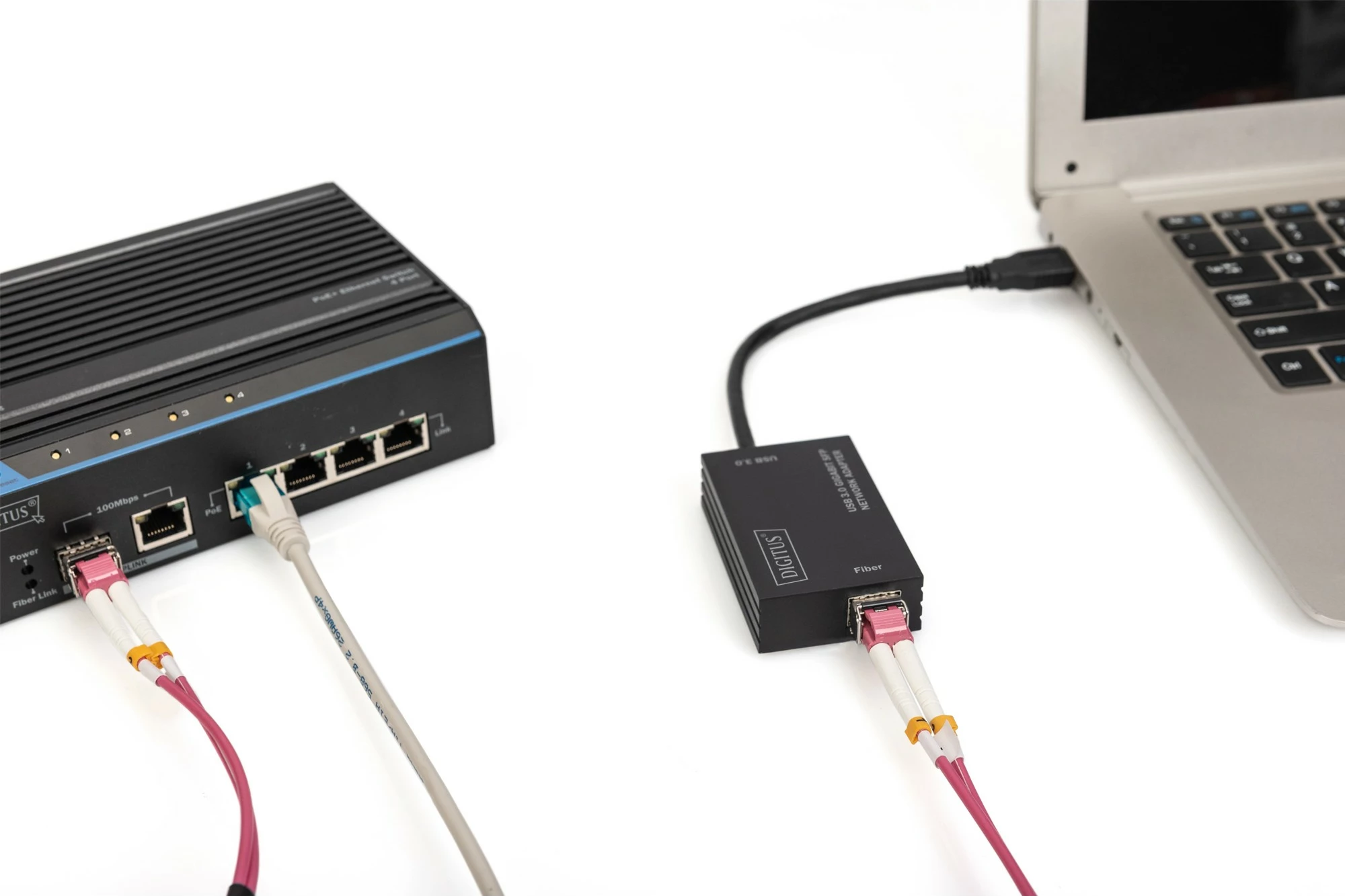 Adapter rrjeti Digitus USB 3.0 Gigabit SFP, i zi