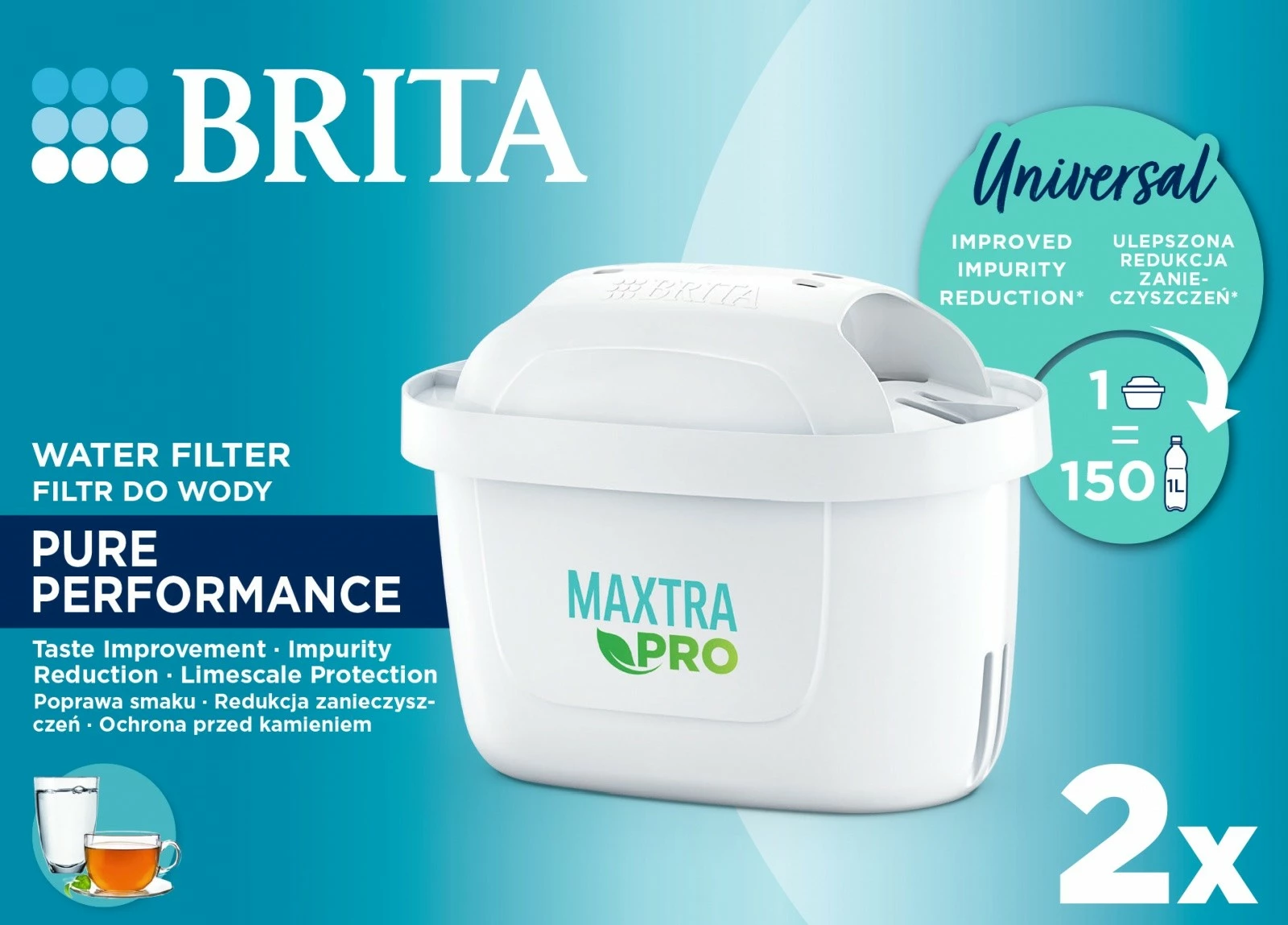 Filtra uji Brita Maxtra PRO Pure Performance, 2 copë
