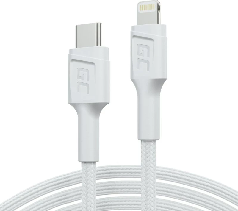 Kabëll Green Cell GC PowerStream 1 m, USB-C në USB-C, Bardhë