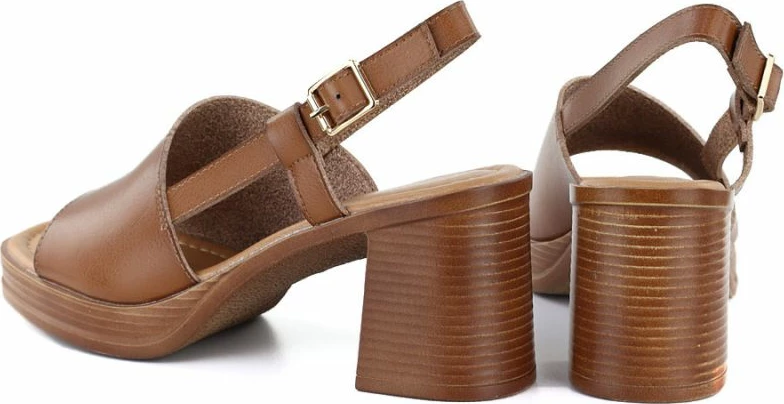 Sandale me takë të lartë Potocki 54324, kafe