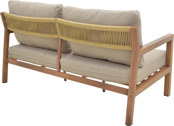 Set lounge për kopsht Andasio, 4 pjesë, alumin dhe litar natyral, jastëk gri