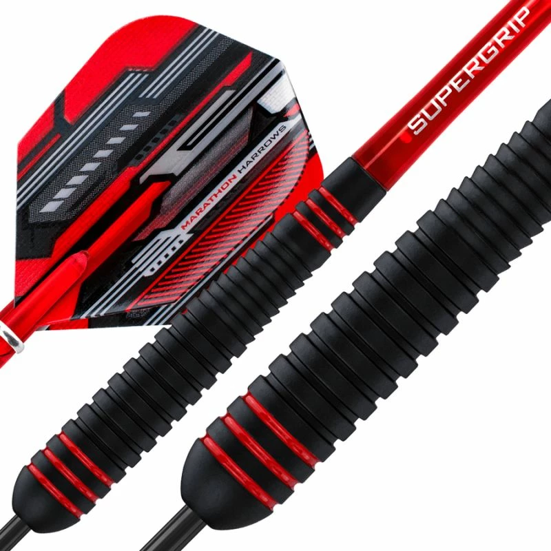 Shigjeta steeltip Harrows, të zeza e të kuqe [Pesha: 22 g]