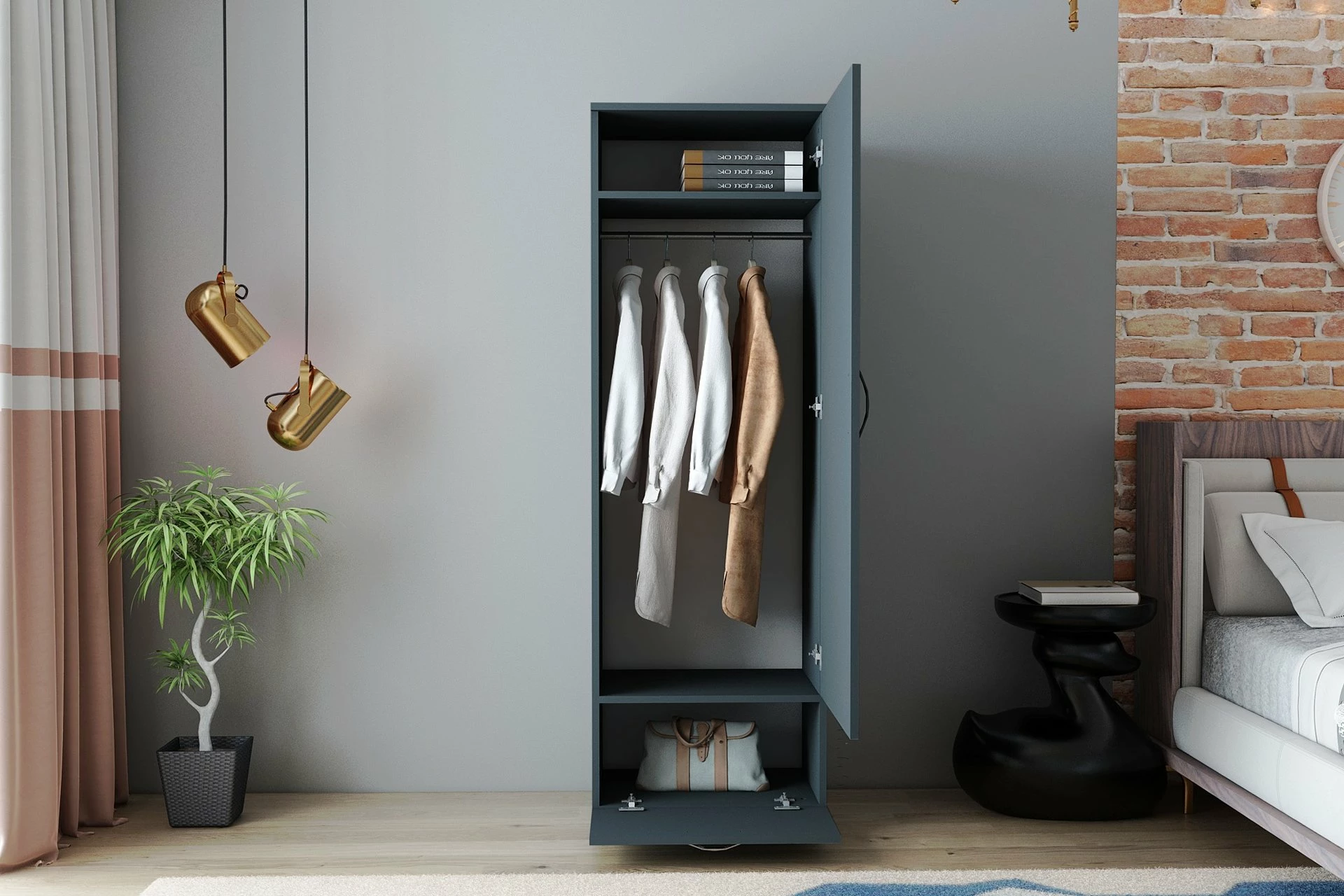 Dollap Hanah Home, Santa, ngjyrë antracit