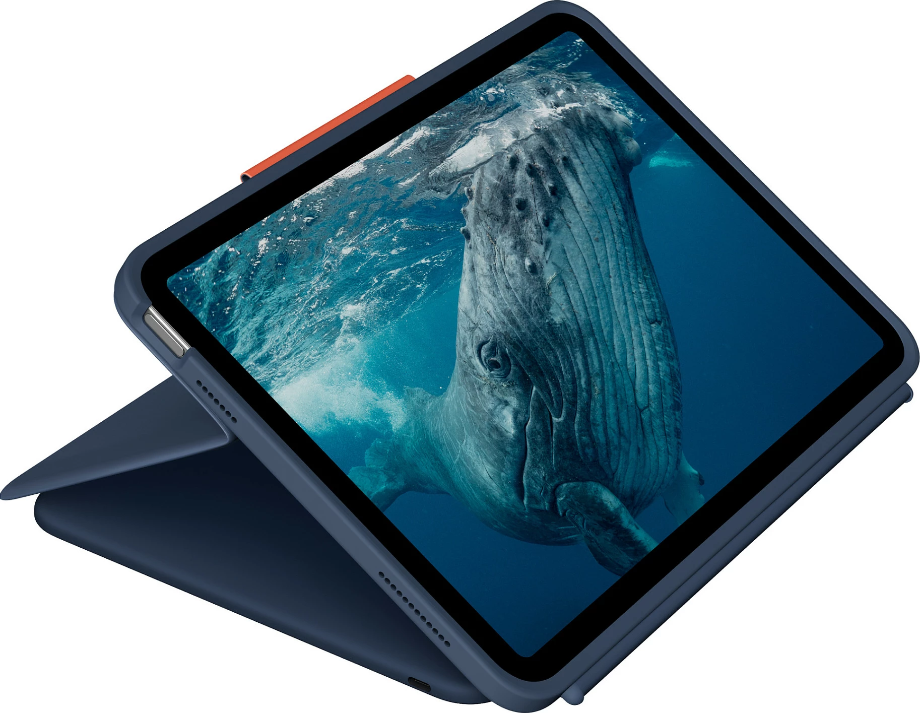 Tastierë me mbështjellës Logitech Rugged Combo 4c Touch, me touchpad, Classic Blue (DE)