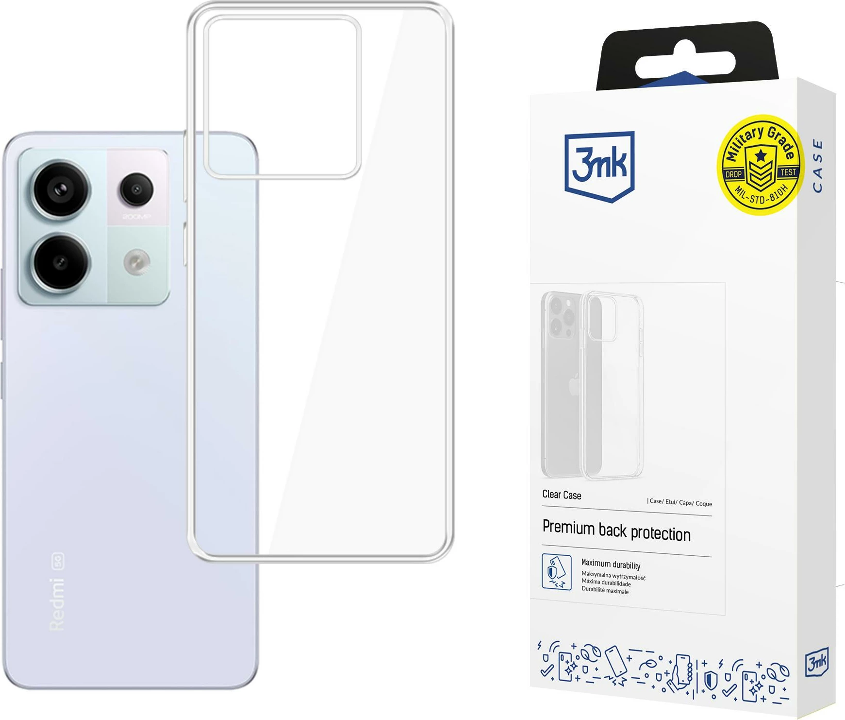 Mbështjellës 3mk Clear Case për Xiaomi Redmi Note 13 Pro 5G, transparent