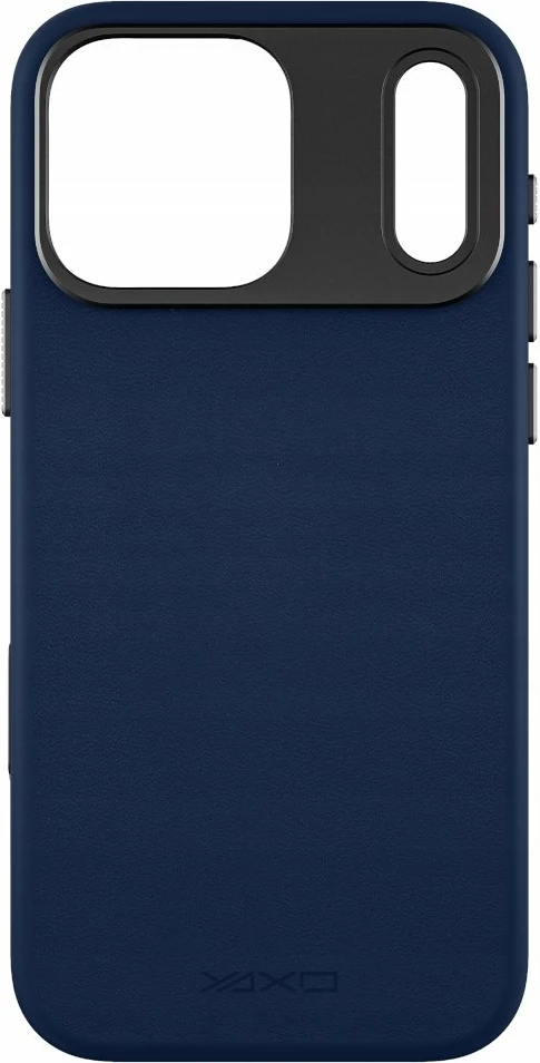 Mbështjellës Yaxo Leather Gear Slim MagSafe për iPhone 17 Pro Max, lëkurë ekologjike, Dusky Blue