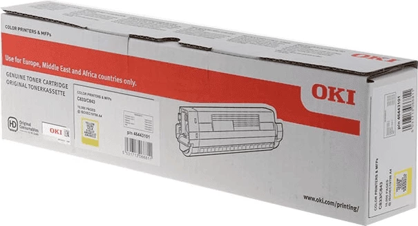 Toner, OKI, 46443101, rendiment 10000 faqe, XL, e verdhë