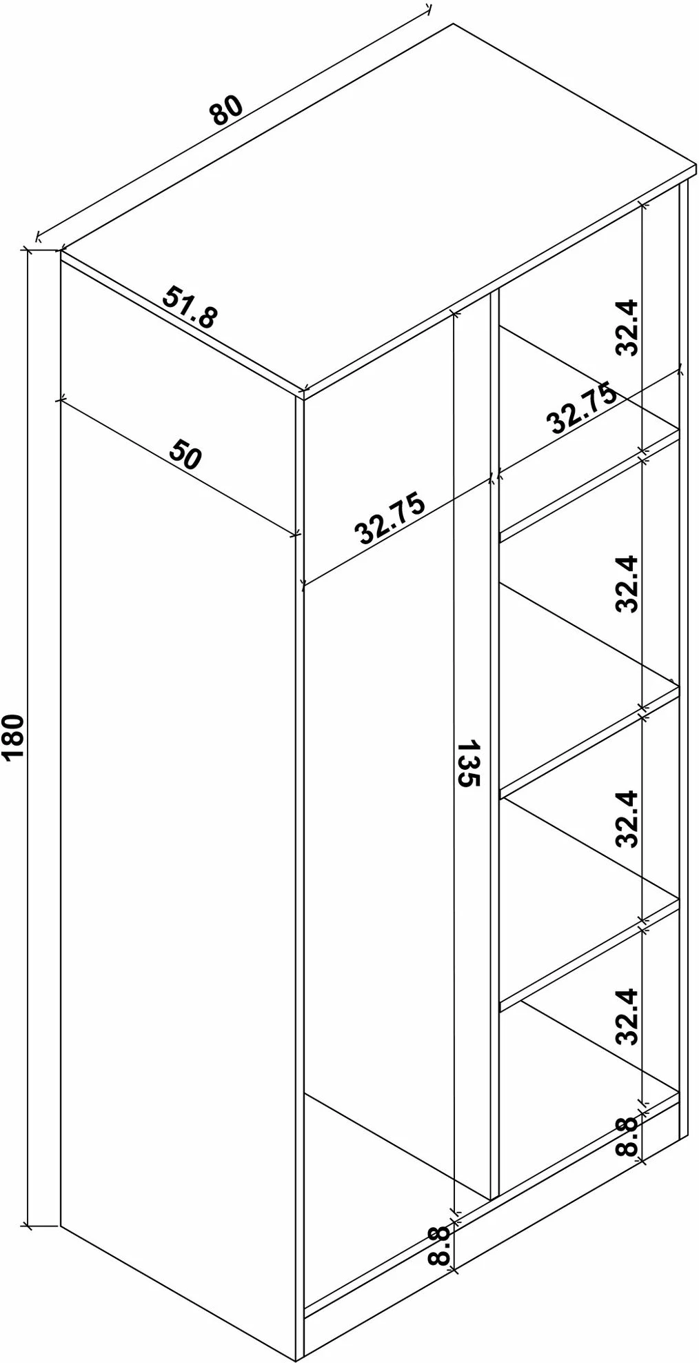 Dollap Skye Decor, ngjyrë Atlantic Pine, Kardelen 1600-122