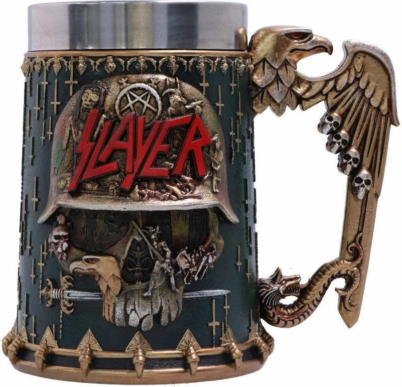 Krigllë NEMESIS NOW Slayer Skull Mug me insert inox, e punuar me rezinë, e pikturuar me dorë