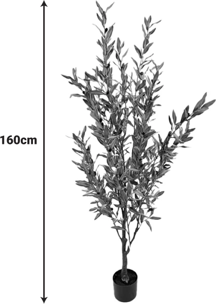 Bimë dekorative ulliri në vazo, ngjyrë e gjelbër, 160cm