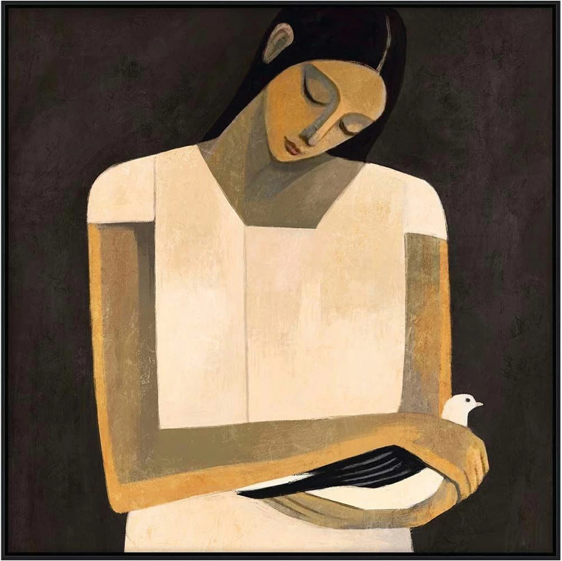 Pikturë dekorative SERENITY B me kornizë, kanavacë, bezhë-kafe, 100x100x4cm