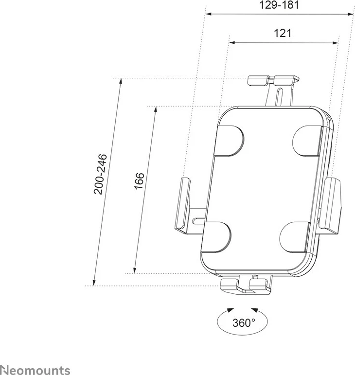 Mbajtëse muri tablet Neomounts WL15-625BL1, 7.9-11 inç, e zezë