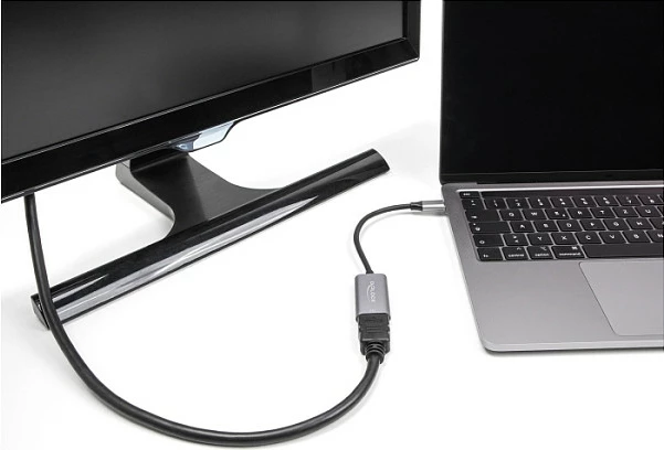 Adapter DeLOCK USB-C në HDMI (DP Alt Mode), 4K 60Hz, HDR10, HDCP, 0.15m, zi/gri