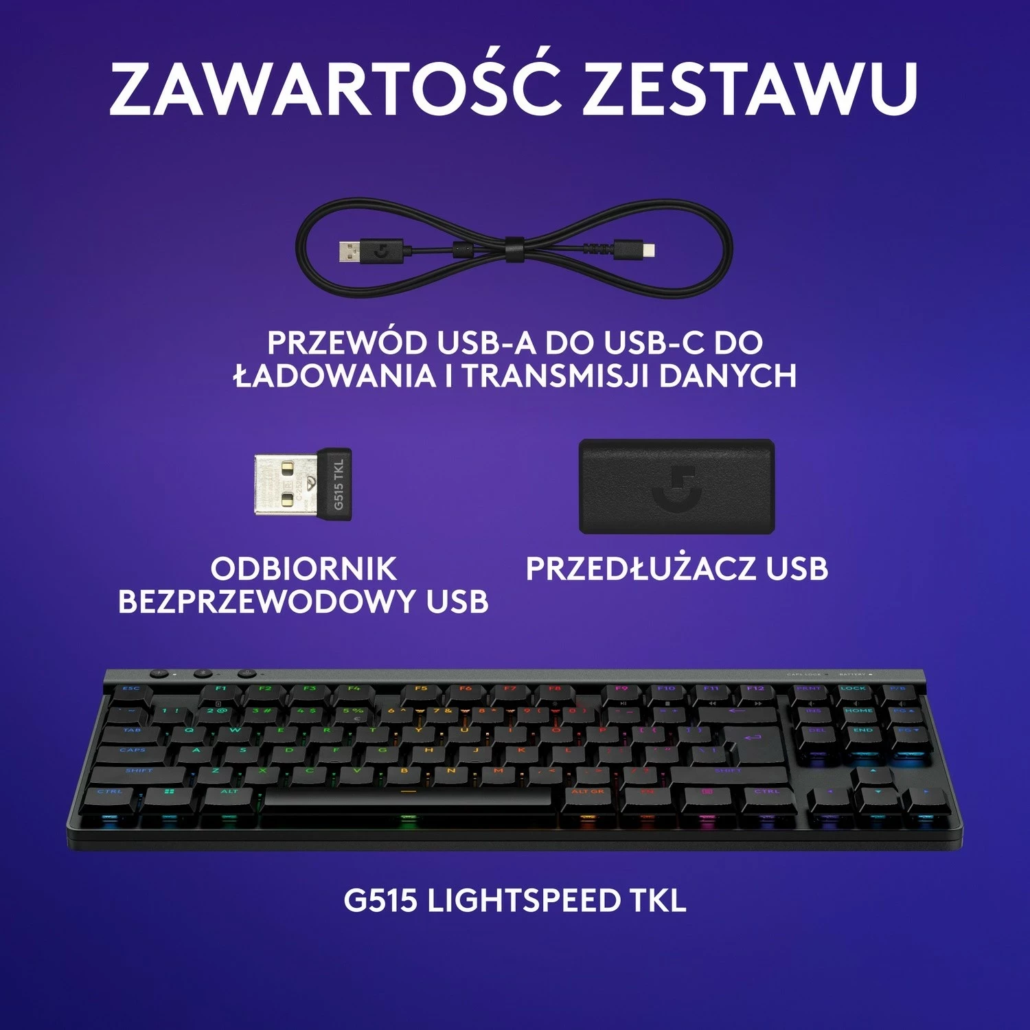 Tastierë Logitech G515 TKL Lightspeed, mekanike, RGB, e zezë