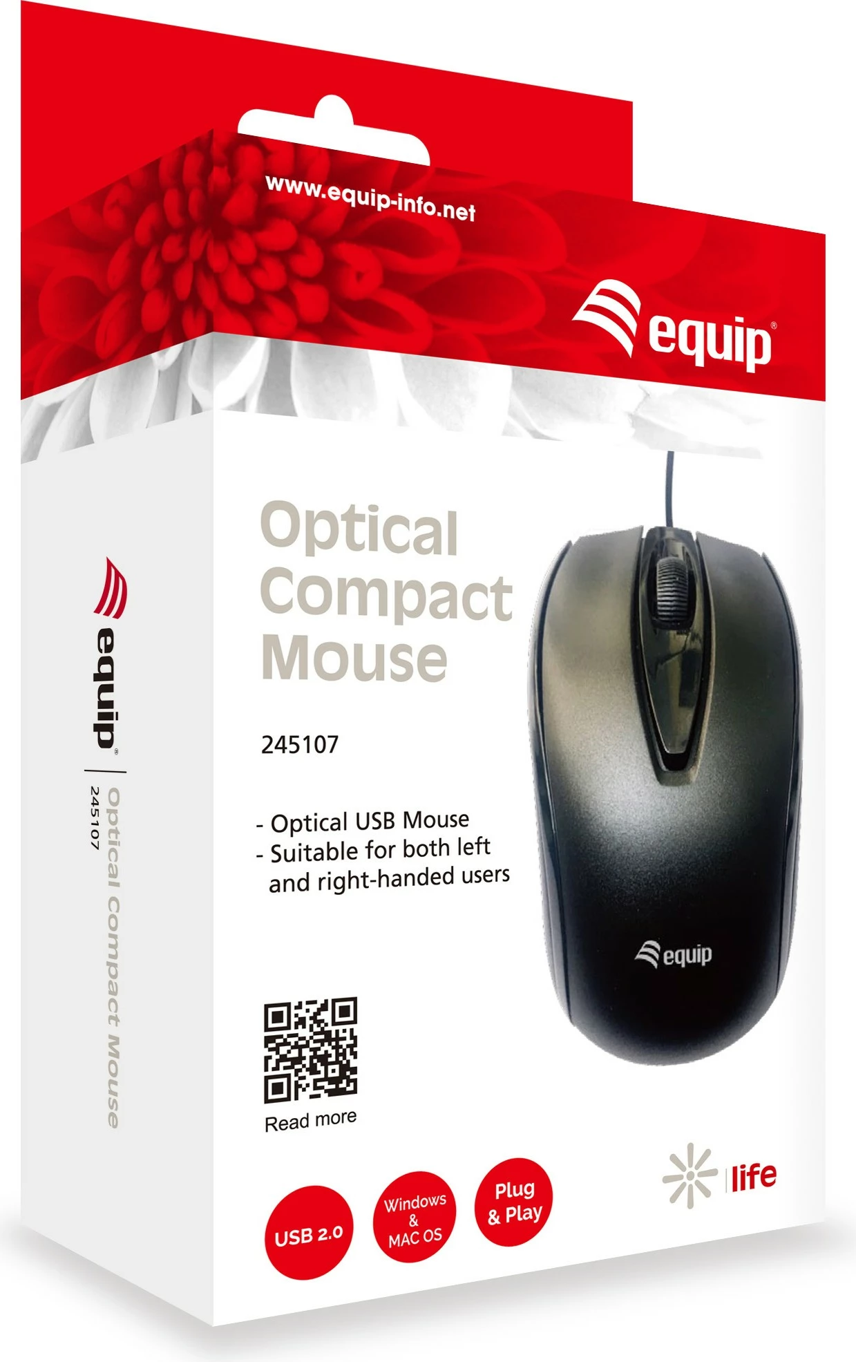 Maus Equip 245107, optik, USB, 1000 DPI, i zi
