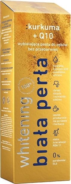 Pasta dhëmbësh Biała Perła Turmeric + Q10 Whitening pa njolla 75ml