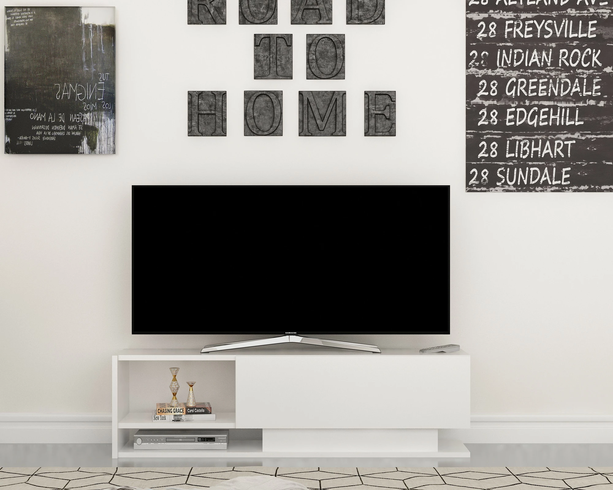 Komodë TV Hanah Home, Damla, ngjyrë e bardhë