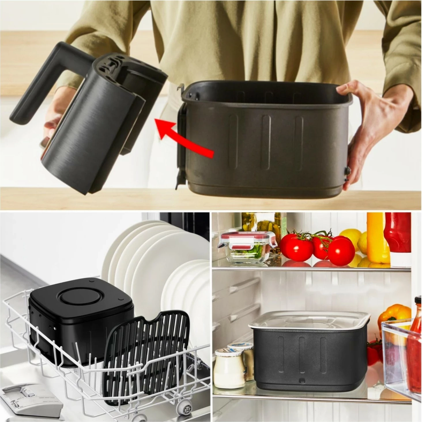 Fryer Tefal Easy Fry Silence EY5568E0 5L e zezë