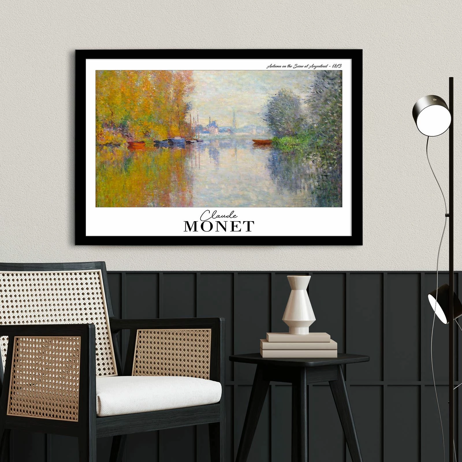 Pikturë dekorative me kornizë, Monet, shumëngjyrëshe, 42x62cm, Wallity