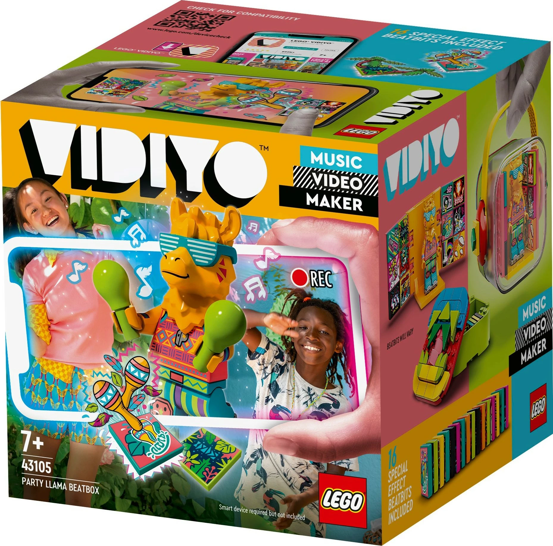 Set ndërtimi LEGO VIDIYO Party Llama BeatBox, 82 copë, shumëngjyrësh