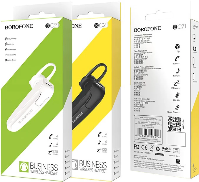 Kufje Bluetooth BOROFONE BC21, Bluetooth 4.2, bateri 70 mAh, e zezë